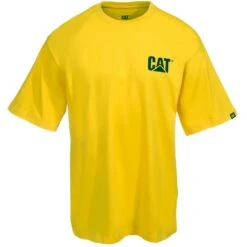 CAT Apparel Shirts: Men's W05324 555 Yellow Trademark Tee Shirt -Wrangler Shop cat w05324 555 f 01