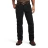 Ariat Rebar Pant: Men's 10041065 Black M5 Straight DuraStretch Washed Twill Dungaree Straight Leg Pant -Wrangler Shop f22 mns work 10041065 front