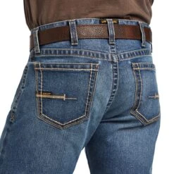Ariat Rebar Jeans: Men's 10041081 Rico M7 DuraStretch Edge Stackable Straight Leg Jean -Wrangler Shop f22 mns work 10041081 detail02