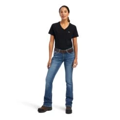 Ariat Rebar Jeans: Women's 10041067 Malibu Riveter Boot Cut Jean -Wrangler Shop f22 wms work 10041067 full