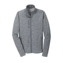 Port Authority Jacket: Men's F231 GRY Grey Digi Stripe Fleece Jacket -Wrangler Shop f231 grey flat front