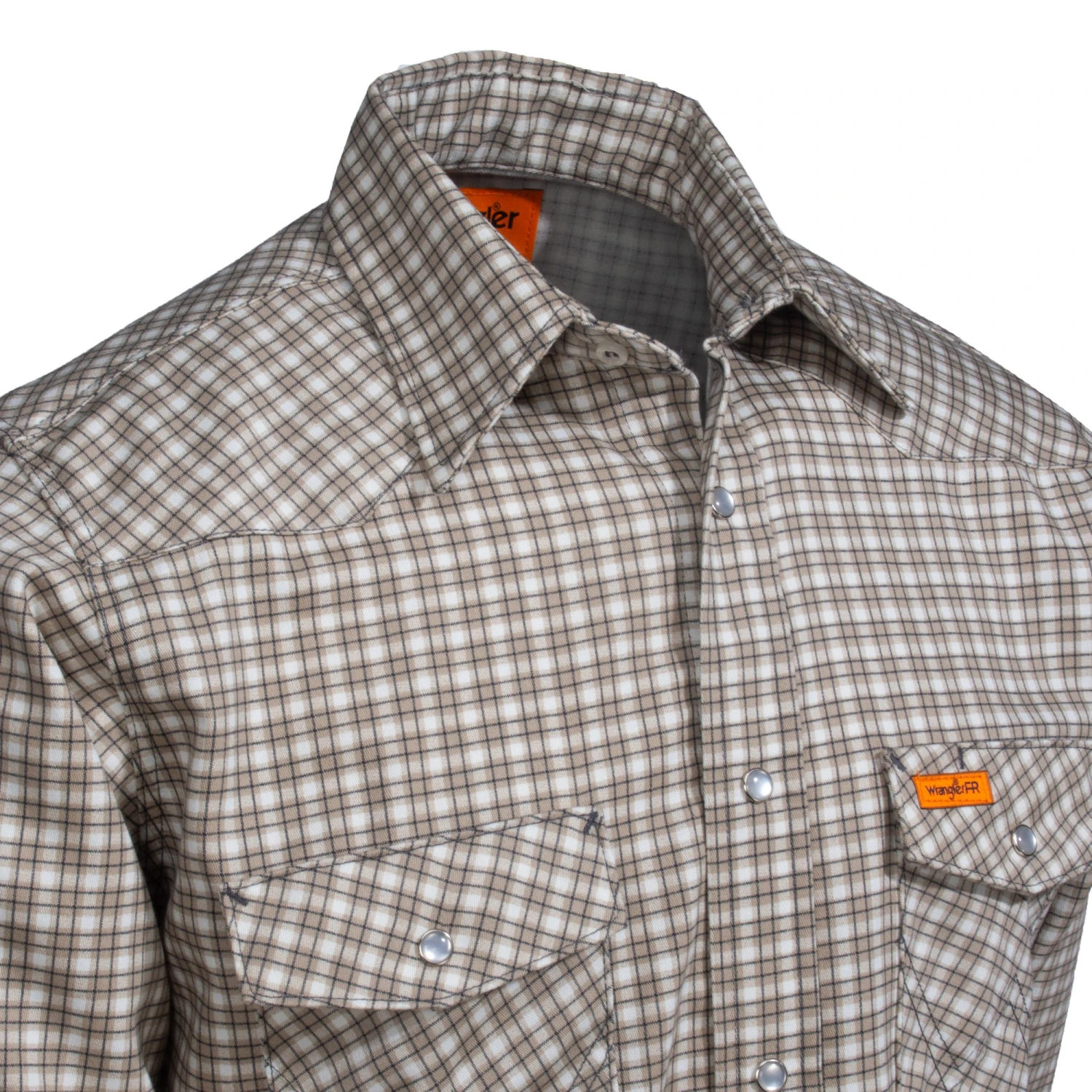 Wrangler Shirts: Men's FR124 MM Plaid Western Flame Resistant Work Shirt 5 Wrangler Shirts: Men's FR124 MM Plaid Western Flame Resistant Work Shirt - Image 3