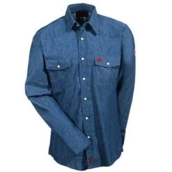Wrangler Shirts: Men's FR12127 Denim Flame Resistant Shirt -Wrangler Shop fr70127 wranglerf 01 1