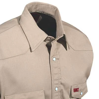 Wrangler Shirts: Men's Khaki FR12140 Flame Resistant Shirt 4 Wrangler Shirts: Men's Khaki FR12140 Flame Resistant Shirt - Image 2