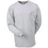 Carhartt Shirts: Men's Grey K126 HGY Long Sleeve Pocket Tee Shirt 2 Carhartt Shirts: Men's Grey K126 HGY Long Sleeve Pocket Tee Shirt -Wrangler Shop image 44388