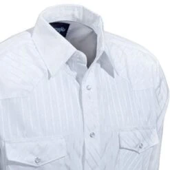 Wrangler Shirts: Men's White 75221 WH Sport Western Snap Long Sleeve Shirt -Wrangler Shop image 51779