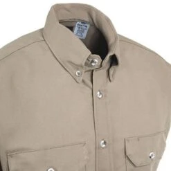 Bulwark Shirts: Men's SLU2 KH Flame-Resistant Khaki Dress Uniform Shirt -Wrangler Shop image 52411