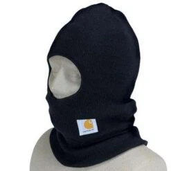 Carhartt Hats: Black Acrylic Lined Winter Face Mask A161 BLK