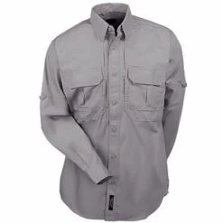 5.11 Tactical Shirts: Grey Long Sleeve Cotton Shirt 72157 029 -Wrangler Shop image 56234
