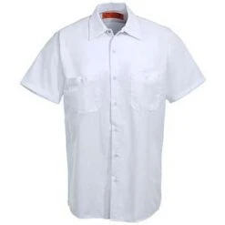 Red Kap Shirts: Men's White SP24 WH Short-Sleeve Uniform Work Shirt -Wrangler Shop image 66563 1