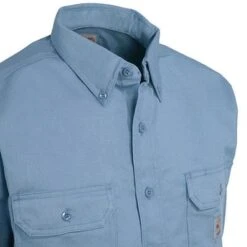 Carhartt Shirts: Men's FR Blue FRS160 MBL Twill Work Shirt -Wrangler Shop image 68714