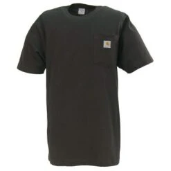 Carhartt Shirts: Men's K87 BLK Black Heavy Weight Short Sleeve Loose Fit Pocket T Shirt -Wrangler Shop image 73190