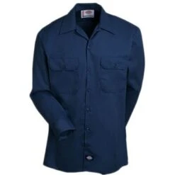 Dickies Shirts: Men's Dark Navy 574 DN Long Sleeve Uniform Shirt -Wrangler Shop image 81777