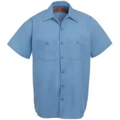 Red Kap Shirts: Men's SP24 LB Light Blue Industrial Uniform Work Shirt -Wrangler Shop image 83909