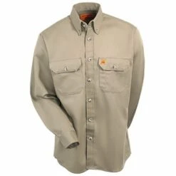 Wrangler Riggs Shirts: Men's Khaki FR3W5 KH Flame Resistant Long Sleeve Shirt -Wrangler Shop image 88010