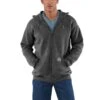 Carhartt Sweatshirts: Men's K122 026 Carbon Heather Midweight Hooded Front Zip Sweatshirt -Wrangler Shop k122026