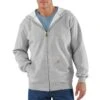 Carhartt Sweatshirts: Men's K122 HGY Heather Grey Midweight Hooded Front Zip Sweatshirt -Wrangler Shop k122hgy