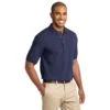 Port Authority Shirts: Men's Cotton Pique Knit Polo Shirt K420 NVY -Wrangler Shop k420 navy model 3q 072014