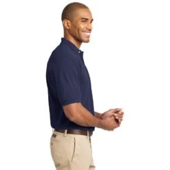 Port Authority Shirts: Men's Cotton Pique Knit Polo Shirt K420 NVY 11 Port Authority Shirts: Men's Cotton Pique Knit Polo Shirt K420 NVY -Wrangler Shop k420 navy model side 072014