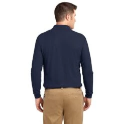 Port Authority Shirts: Men's Silk Touch Navy Polo Shirt K500LS NVY 9 Port Authority Shirts: Men's Silk Touch Navy Polo Shirt K500LS NVY -Wrangler Shop k500ls navy model back 072014