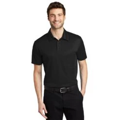 Port Authority Shirt: Men's K540 BLK Black Silk Touch Performance Polo -Wrangler Shop k540 black model front