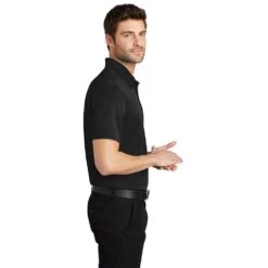 Port Authority Shirt: Men's K540 BLK Black Silk Touch Performance Polo -Wrangler Shop k540 black model side