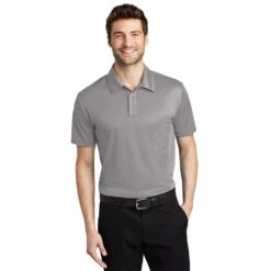 Port Authority Shirt: Men's K540 GRY Gusty Grey Silk Touch Performance Polo -Wrangler Shop k540 gustygrey model front