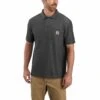 Carhartt Shirts: Men's K570 CRH Carbon Heather Pocket Short Sleeve Polo -Wrangler Shop k570crh