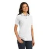 Port Authority Shirts: Women's White Cotton Knit Polo Shirt L420 WHT -Wrangler Shop l420 white model 3q 082018