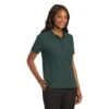 Port Authority Shirts: Women's Silk Touch Green Shirt L500 DGR -Wrangler Shop l500 darkgreen model 3q 082018