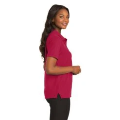 Port Authority Shirts: Women's Red Polo Shirt L500 RED -Wrangler Shop l500 red model side 082018