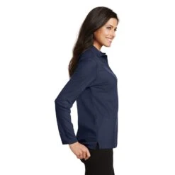 Port Authority Shirts: Women's Navy Long Sleeve Polo Shirt L500LS NVY -Wrangler Shop l500ls navy model side 032017