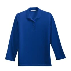 Port Authority Shirts: Women's Royal Blue Polo Shirt L500LS RYL -Wrangler Shop l500ls royal flat front 2011