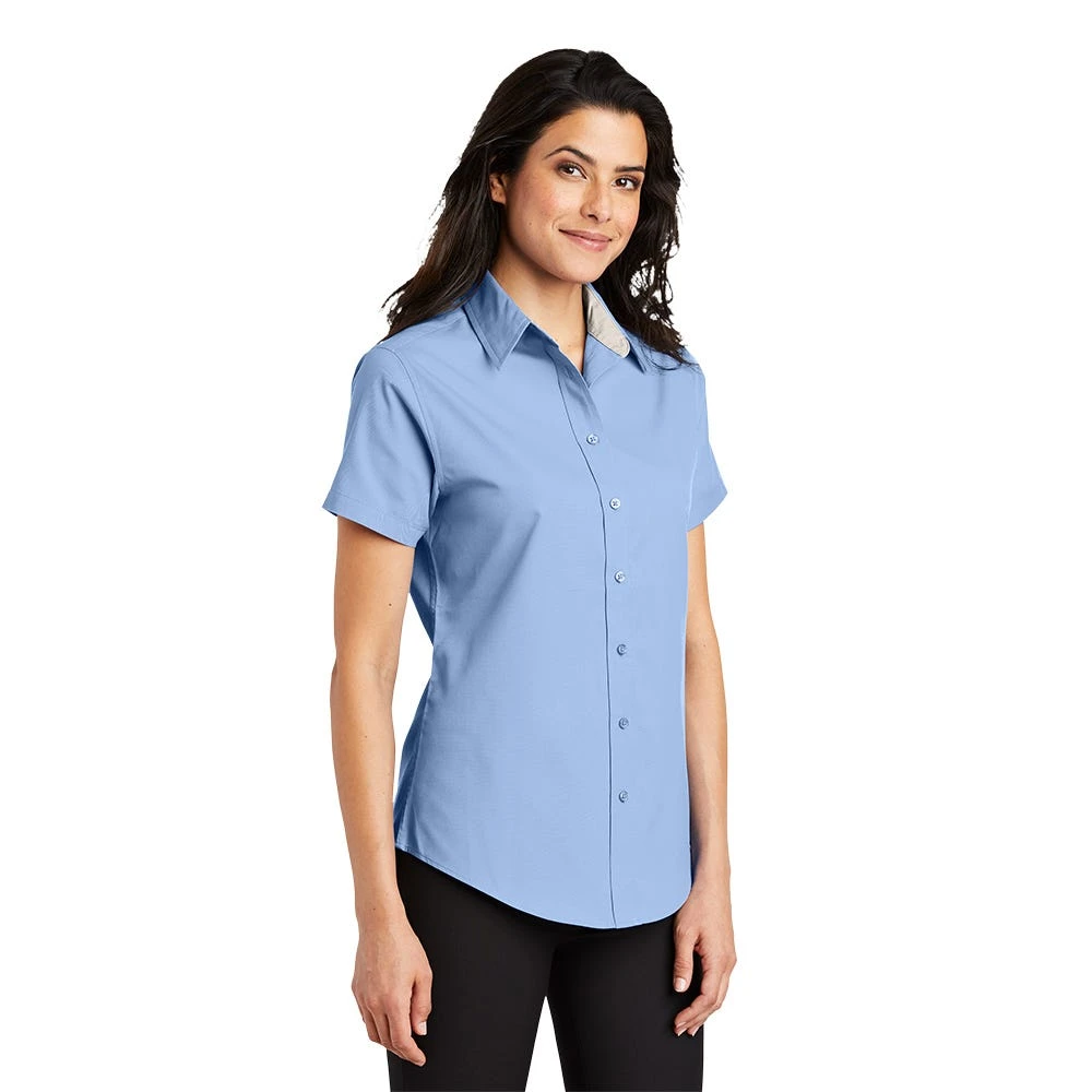 Port Authority Shirts: Womens Light Blue Short Sleeve Shirt L508 LBL 6 Port Authority Shirts: Womens Light Blue Short Sleeve Shirt L508 LBL - Image 4