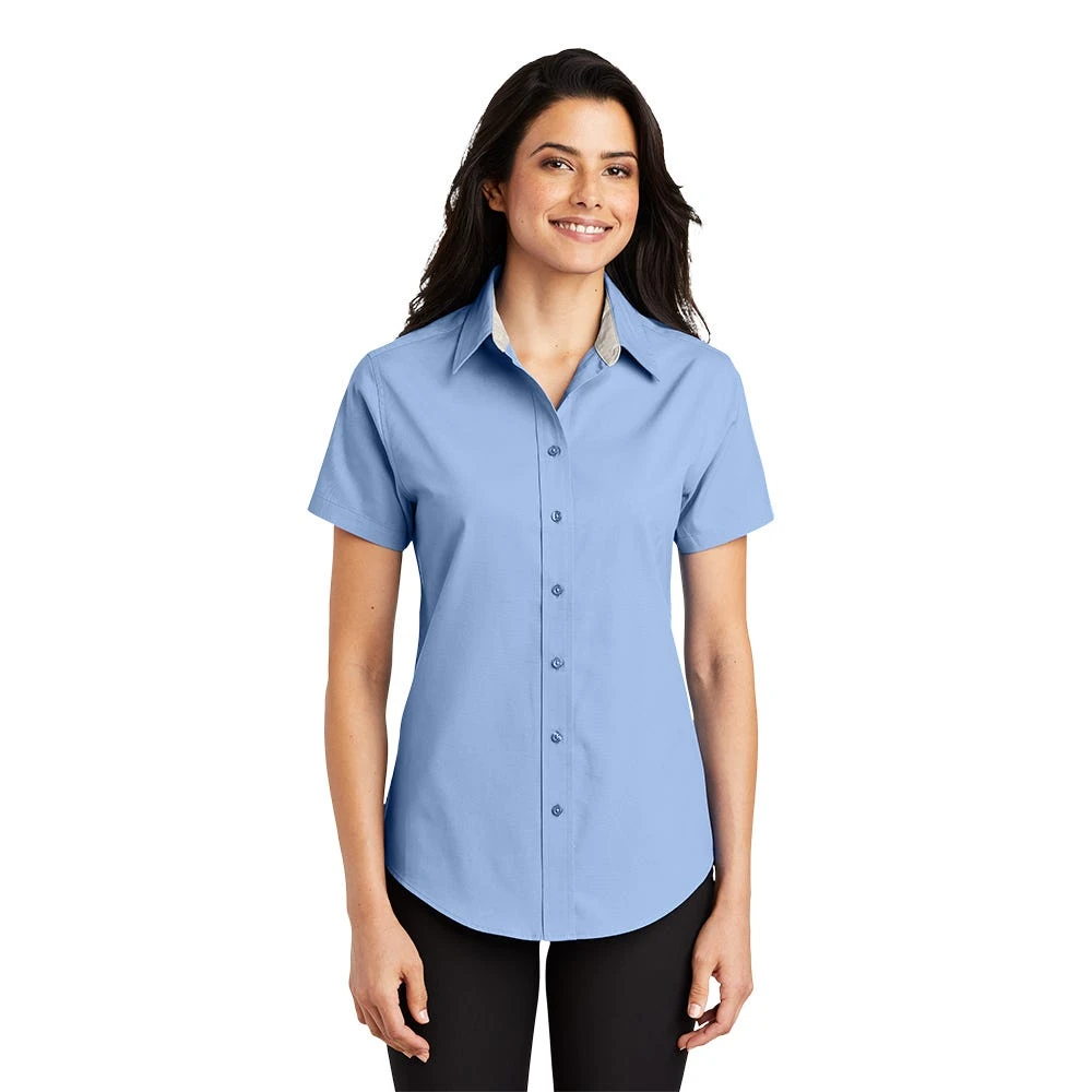 Port Authority Shirts: Womens Light Blue Short Sleeve Shirt L508 LBL 3 Port Authority Shirts: Womens Light Blue Short Sleeve Shirt L508 LBL