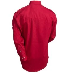 Wrangler Shirts: Men's Red MP3522 R Twill Long Sleeve Western Shirt -Wrangler Shop mp3522r 3