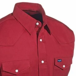 Wrangler Shirts: Men's Red MS70619 Cowboy Cut Long Sleeve Twill Shirt 6 Wrangler Shirts: Men's Red MS70619 Cowboy Cut Long Sleeve Twill Shirt -Wrangler Shop ms70619 wranglercd 01