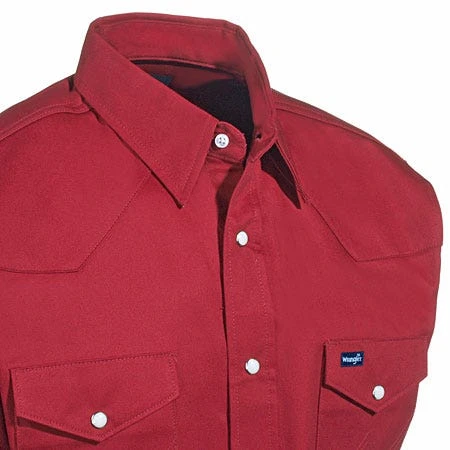 Wrangler Shirts: Men's Red MS70619 Cowboy Cut Long Sleeve Twill Shirt 4 Wrangler Shirts: Men's Red MS70619 Cowboy Cut Long Sleeve Twill Shirt - Image 2