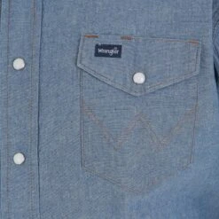 Wrangler Shirts: Men's MS70919 Chambray Authentic Cowboy Cut Work Shirt -Wrangler Shop ms70919 bd01 swbd prd
