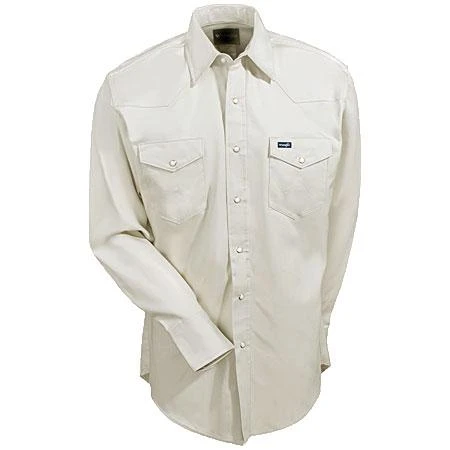 Wrangler Shirts: Men's Stone MS71319 Cowboy Cut Long Sleeve Twill Shirt 4 Wrangler Shirts: Men's Stone MS71319 Cowboy Cut Long Sleeve Twill Shirt - Image 2