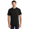 Port & Company Shirts: Men's Black PC61 JBK Cotton Essential Tee Shirt -Wrangler Shop pc61 jetblack model front