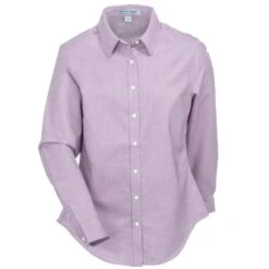 Port Authority Shirts: Women's L658 SPL Soft Purple SuperPro Long-Sleeve Oxford Shirt -Wrangler Shop port authority l658 spl f 01