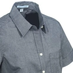 Port Authority Shirts: Women's L659 BLK Short-Sleeve Black SuperPro Oxford Shirt -Wrangler Shop port authority l659 blk cd 01