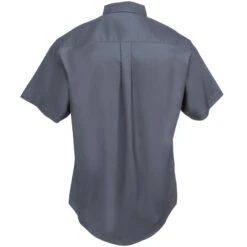Port Authority Shirts: Men's S508 GY/ST Steel Grey/Light Stone Short-Sleeve Easy Care Button Down Shirt -Wrangler Shop port authority pras508 gy b 01