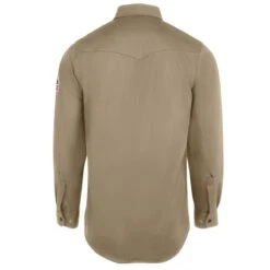 Bulwark Shirts: Men's SES2 TN Flame-Resistant Long Sleeve Tan Work Shirt -Wrangler Shop ps bw ses2tn b