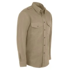 Bulwark Shirts: Men's SES2 TN Flame-Resistant Long Sleeve Tan Work Shirt -Wrangler Shop ps bw ses2tn l