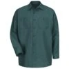 Red Kap Shirts: Men's Green SP14 SG Long Sleeve Work Shirt 1 Red Kap Shirts: Men's Green SP14 SG Long Sleeve Work Shirt -Wrangler Shop ps rk sp14sg f