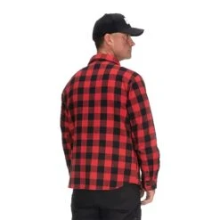 CAT Apparel Shirts: Men's 1610031 121912 Red Black Buffalo Check Flannel Overshirt 5 CAT Apparel Shirts: Men's 1610031 121912 Red Black Buffalo Check Flannel Overshirt -Wrangler Shop redbackedit