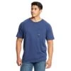 Ariat Rebar Shirt: Men's 10025378 Navy Heather Rebar Cotton Strong T-Shirt -Wrangler Shop s19 mns work 10025378 front