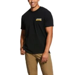 Ariat Rebar Shirt: Men's 10030299 Black Rebar Cotton Strong Roughneck Graphic T-Shirt